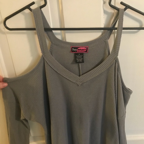 Grey cold shoulder top - Picture 2 of 3